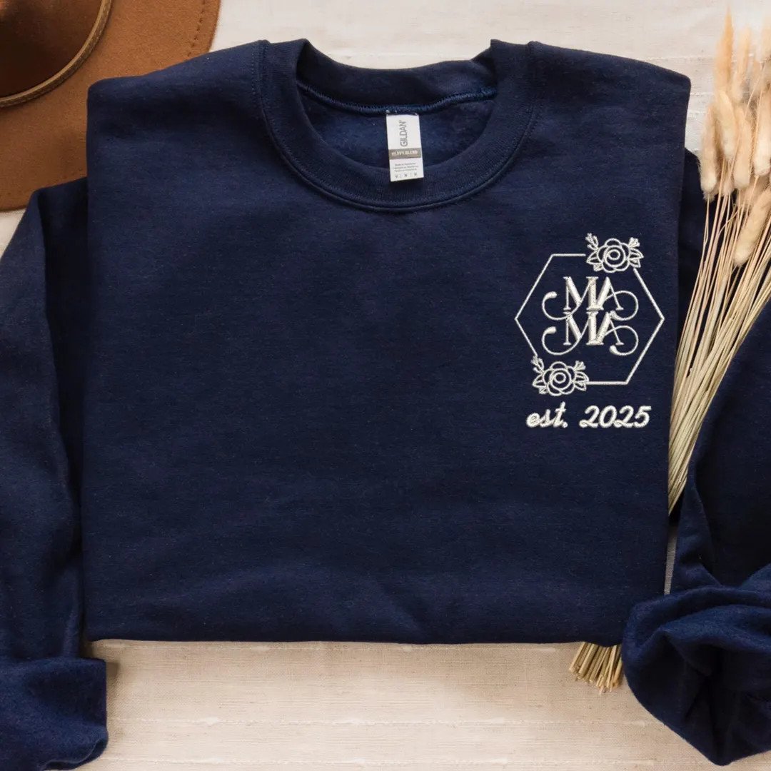 Custom MAMA Embroidered Sweatshirt | Personalized “est.” Year | Mother’s Day Gift - Etsy | Etsy (US)