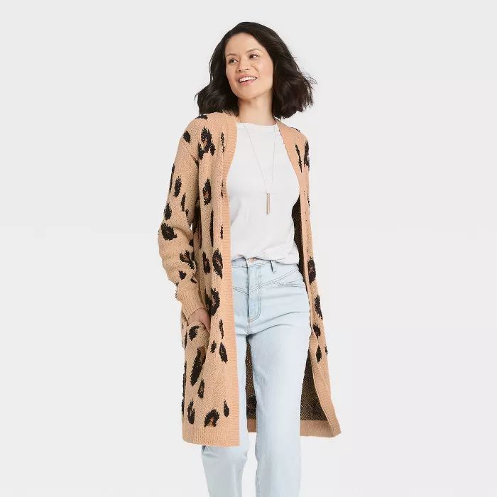 Women's Long Sleeve Cardigan - Knox Rose™ Leopard Print | Target