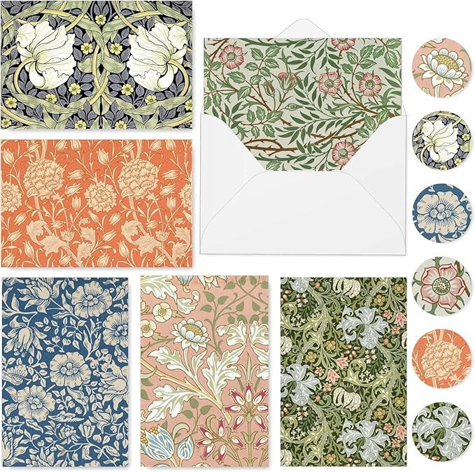 AnyDesign William Morris Greeting Cards with Envelopes Stickers Vintage Floral Stationery Cards R... | Amazon (US)