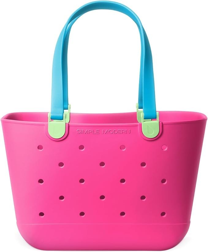 Simple Modern Large Beach Bag | Waterproof Getaway Rubber Tote with Zipper Pocket for Travel, Poo... | Amazon (US)