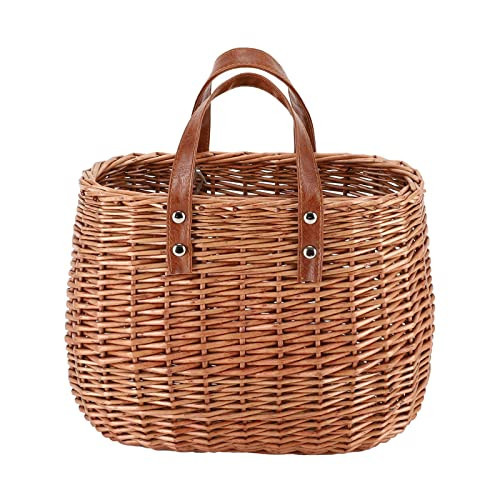YAHUAN Summer Purse Straw Bag for Women Hand-woven Wicker Purses Rattan Tote Straw Handbag Wicker Beach Bag for Women (Wicker Brown) | Amazon (US)