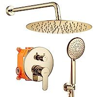 Shower System, Wall Mounted Shower Faucet Set for Bathroom with High Pressure 10" Rain Shower head a | Amazon (US)