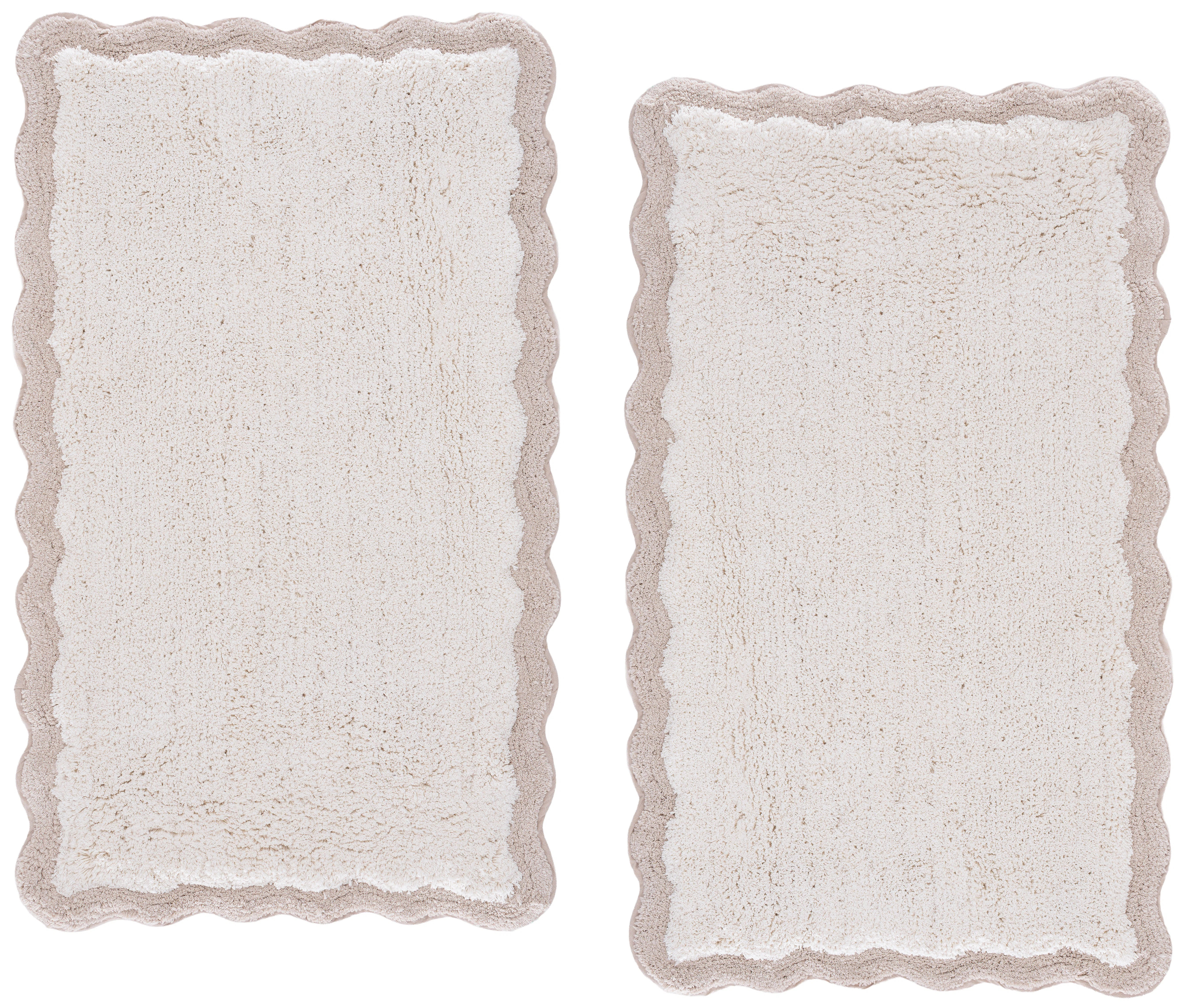 Ziggy Scalloped Border Hand Tufted 100% Cotton Machine Washable Bathmat (Set of 2) | Wayfair North America