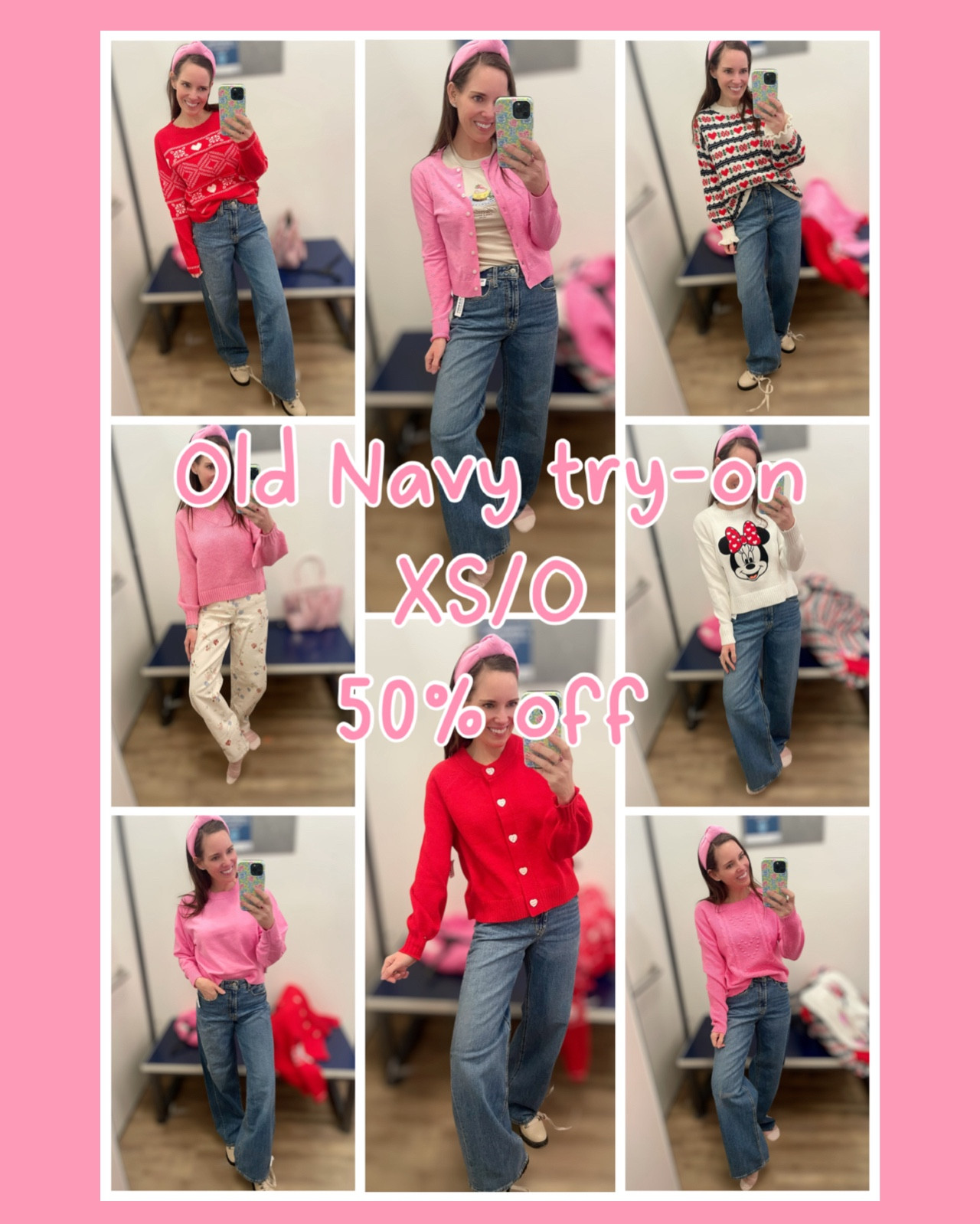 Old Navy Try-On Haul 🤍 XS/0 + 50% Off Finds


Sharing an Old Navy try-on haul wearing size XS and size 0 — and so many cute pieces are 50% off right now 💕 From cozy pink sweaters and heart knits to classic wide-leg jeans and the cutest Disney Minnie Mouse sweatshirt, this try-on is full of everyday staples mixed with fun Valentine-inspired styles.

I’m wearing the extra high-waisted wide-leg jeans paired with soft crewneck sweaters, cropped cardigans, graphic tees, and lightweight knits that are perfect for winter into early spring. These Old Navy sweaters are easy to dress up or down and such great basics to grab while the sale is happening.

If you’re looking for affordable denim, pink sweaters, heart sweaters, casual everyday outfits, or comfy mom style finds, this try-on is full of pieces you’ll wear on repeat — and the prices make it even better 💗✨

#LTKValentine #LTKSaleAlert #LTKPetite