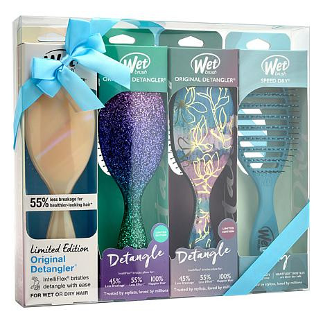 Wet Brush 4-piece Holographic Garden Cream Detangler Set - Cream | HSN