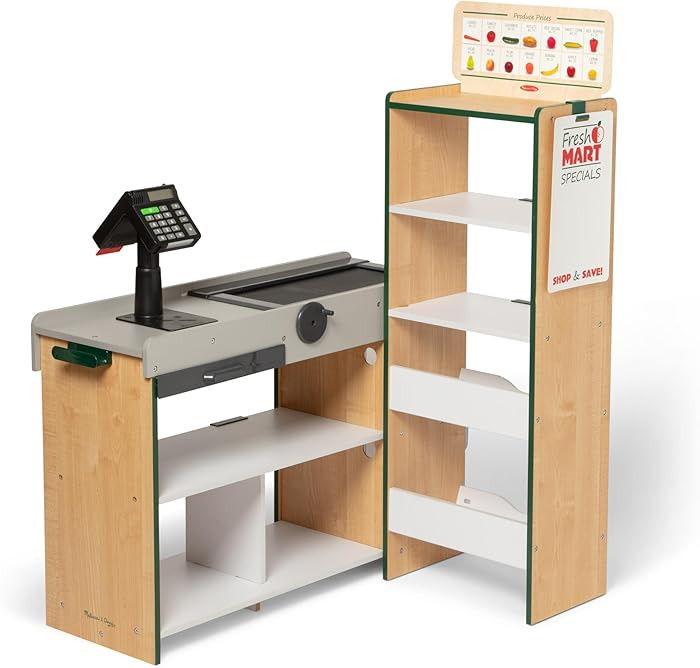 Melissa & Doug, Fresh Mart Pretend Grocery Store, Kids Cash Register with Scanner, Shelves, & Con... | Amazon (US)
