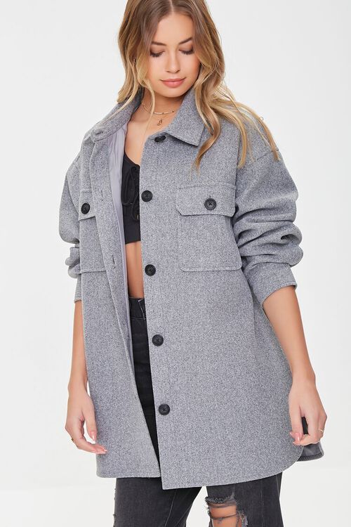 Oversized Button-Front Shacket | Forever 21 (US)