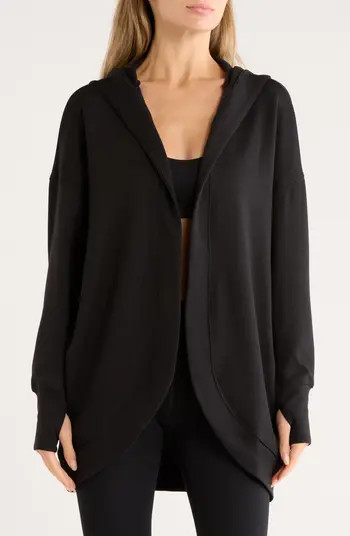 YOGALICIOUS Side Pocket Open Front Fleece Hoodie | Nordstromrack | Nordstrom Rack