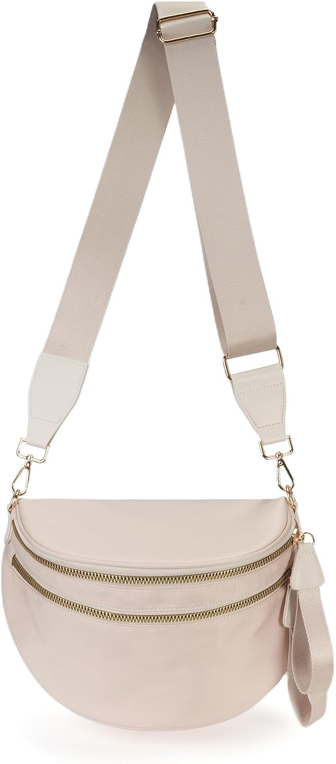 FEIBOON Spacious Nylon Crossbody Bag Bum Bag Handbags Purses for Women | Amazon (US)