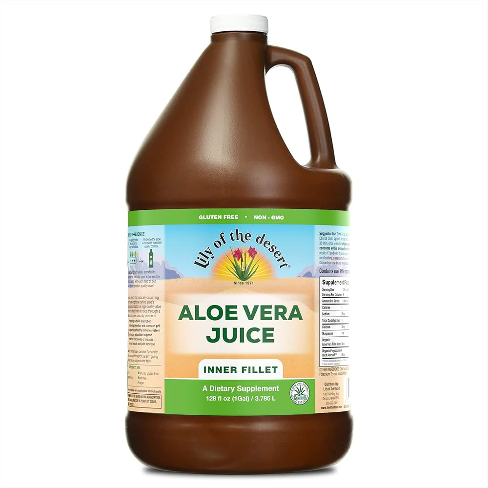 Lily of the Desert Aloe Vera Juice - Inner Fillet Aloe Vera Drink, Organic Aloe Juice with Natura... | Amazon (US)
