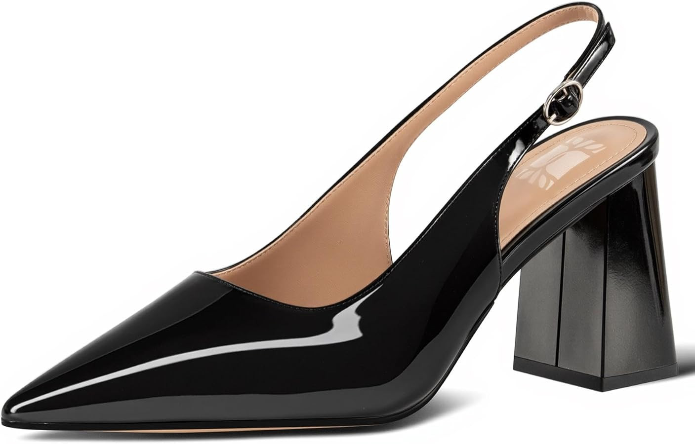 heelchic Slingback Heels for Women Block Heel Pointed Closed Toe Chunky Heel Slip on Wedding Dres... | Amazon (US)