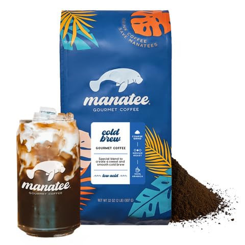 Manatee Gourmet Coffee, Cold Brew, Medium Roast, Ground, 2 lb. | Amazon (US)