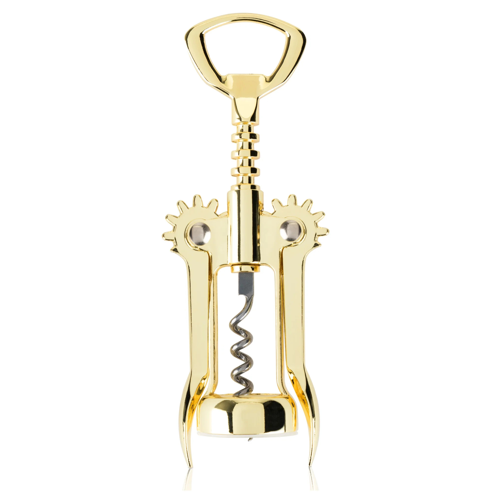 Viski Winged Corkscrew Wine Bottle Opener, Gold Plated Finish, Non-stick Coated Worm, 9.25" | Walmart (US)
