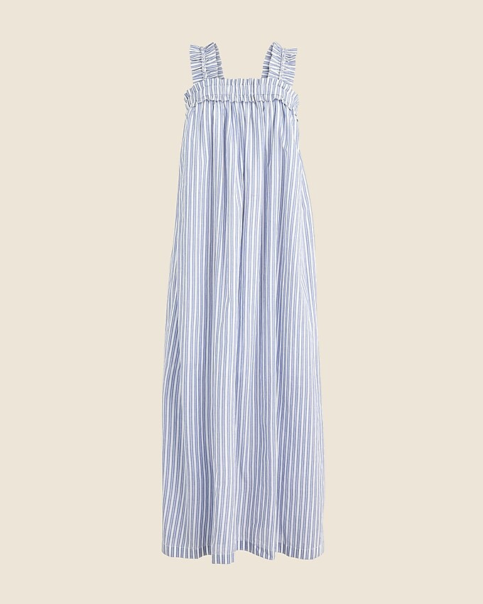 Cotton voile ruffle-trim shift dress in stripe | J. Crew US
