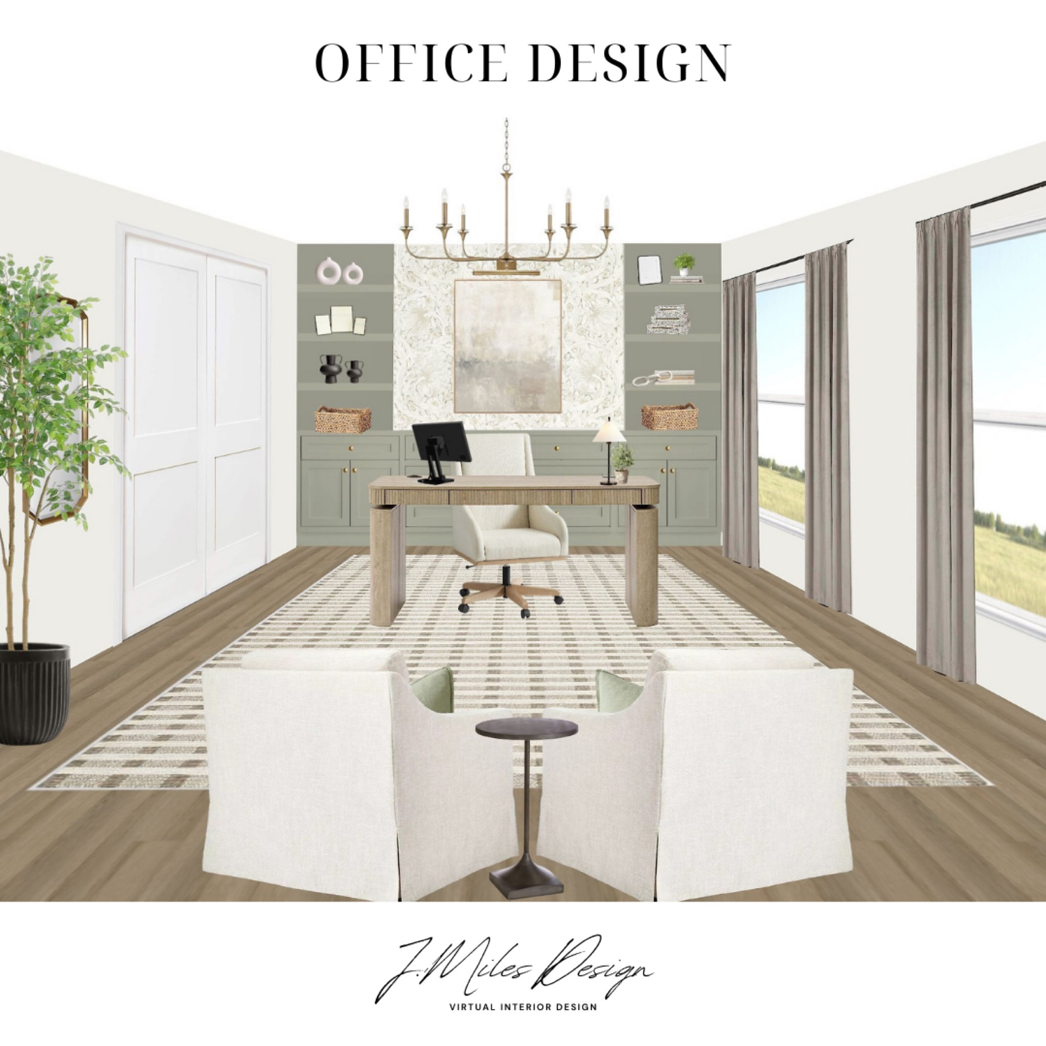Soft tones and functional elegance — this office is all about balance. 

#LTKHome #LTKStyleTip