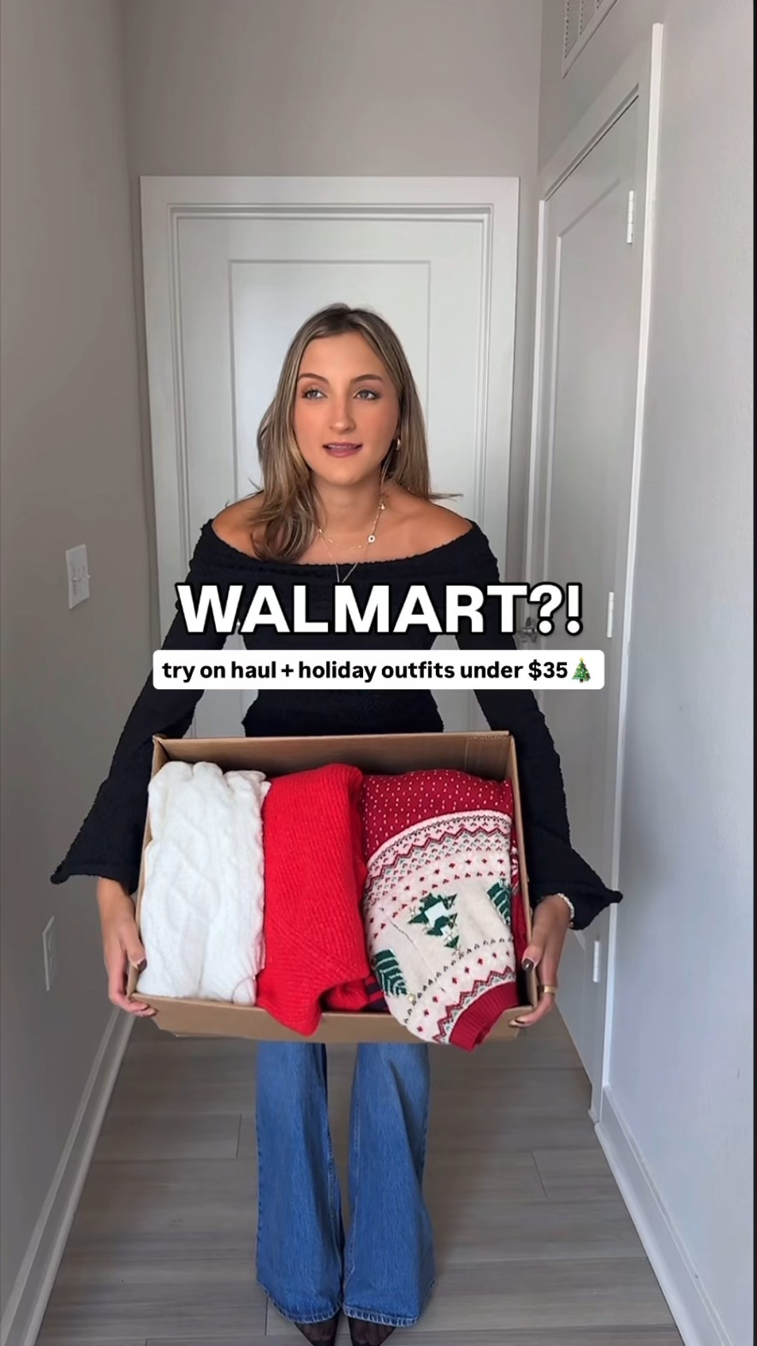 the cutest Walmart try on haul - so many holiday outfit ideas under $35 ❤️🎄 wearing an XS in all sweaters, lounge and holiday dresses #walmart #walmartfashion @walmart 

#LTKFindsUnder50 #LTKootd