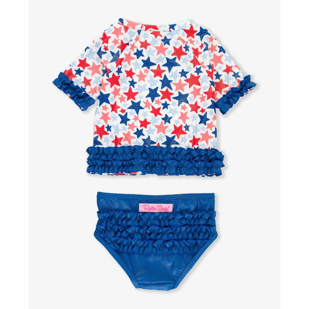 RuffleButts Toddler/Girls Classic Short Sleeve UPF50+ Rash Guard Bikini | Target