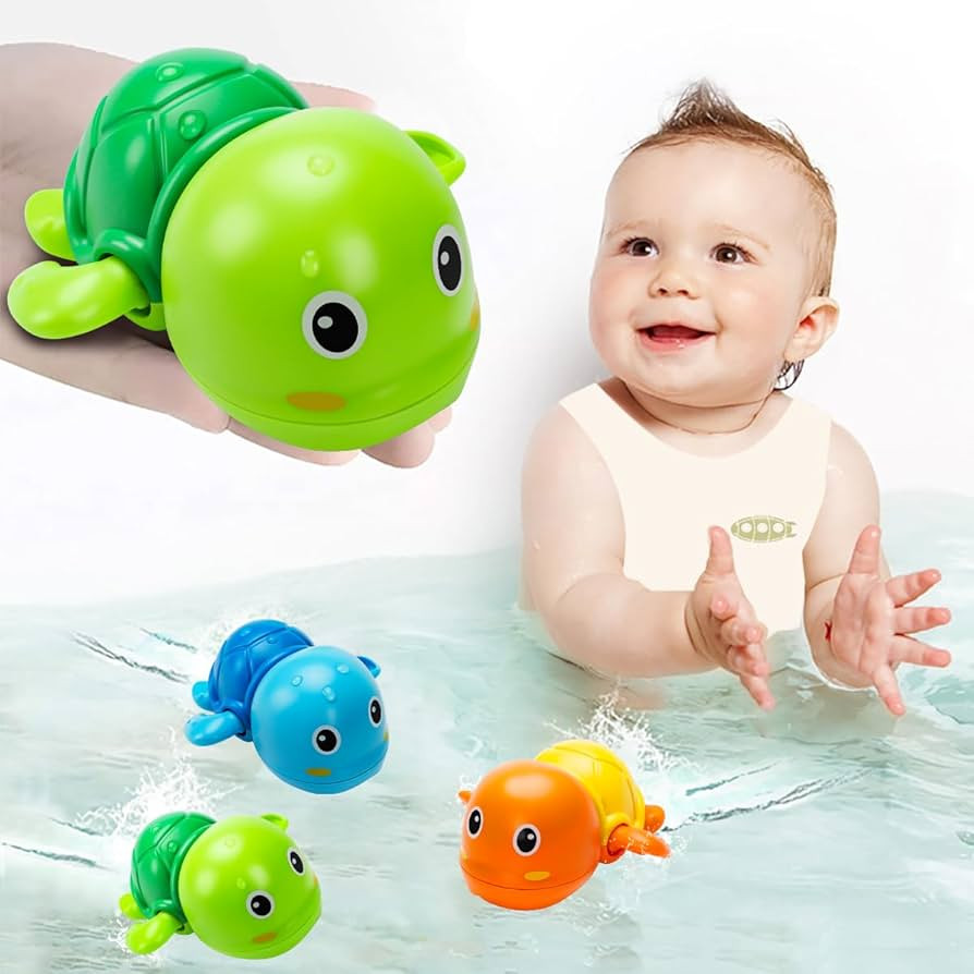 Bath Toys, Cute Swimming Turtle Baby Bath Toys for Toddler 1-3, Water Pool Floating Wind Up Toys ... | Amazon (US)