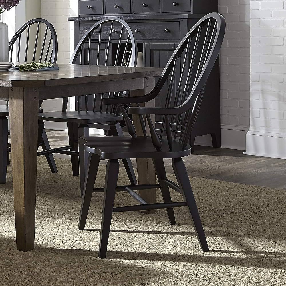 Liberty Furniture Industries Windsor Back Arm Chair, W25 x D25 x H41, Black | Amazon (US)