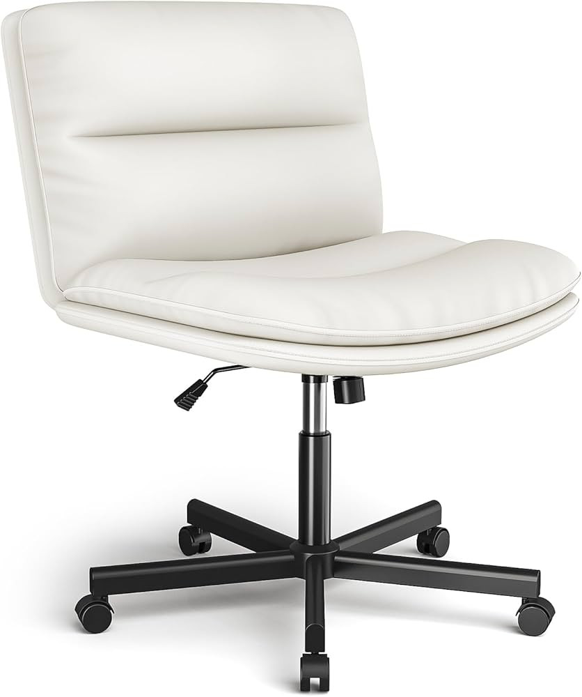 Rfiver Office Desk Chairs with Wheels, Criss Cross Chair with Height Adjustable and Swivel, Comfo... | Amazon (US)