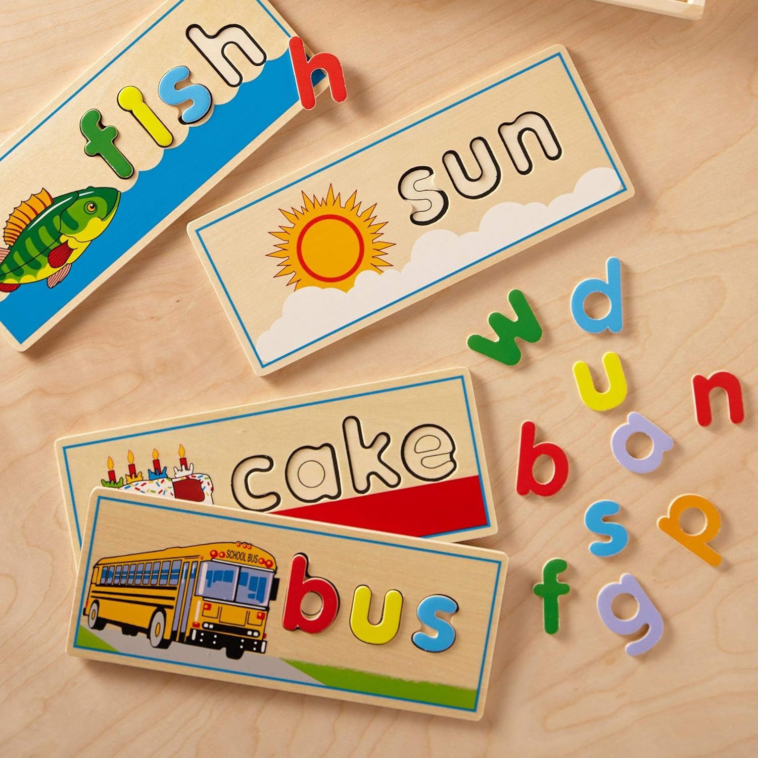 Melissa & Doug See & Spell Wooden Educational Toy With 8 Double-Sided Spelling Boards | Amazon (US)