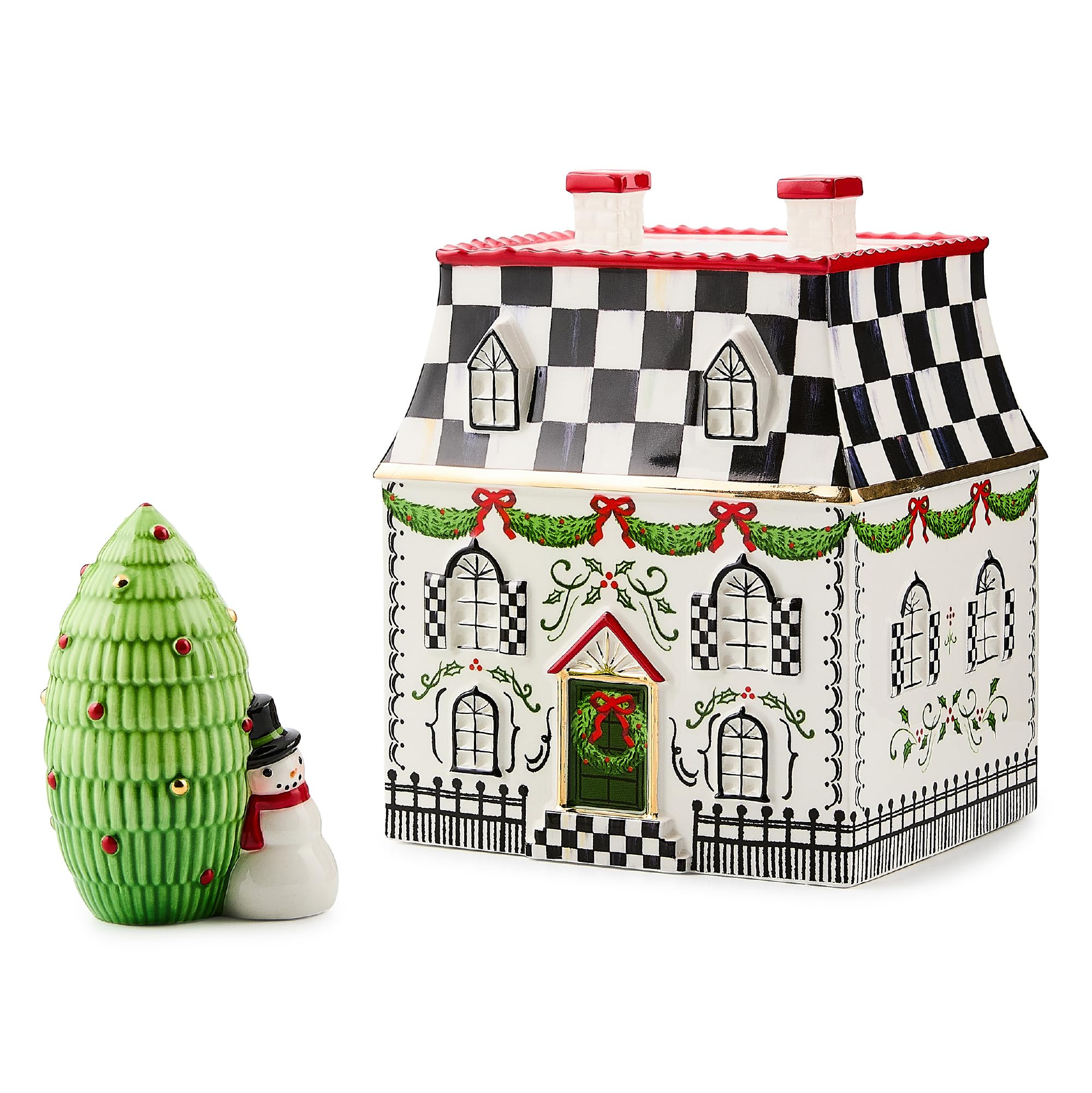 MACKENZIE-CHILDS Illuminated Ceramic Villa, Indoor Christmas Home Decor, Holly Village | Amazon (US)