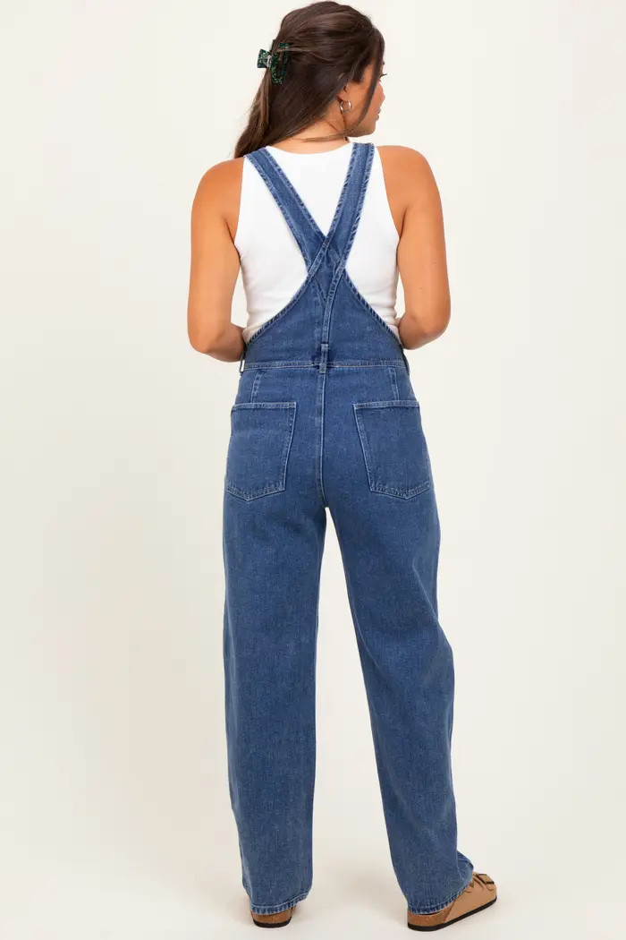 Blue Wash Rolled Cuff Denim Overalls | Nordstrom