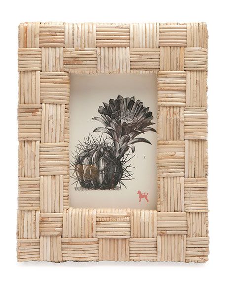 Pigeon and Poodle Grasse Natural Cane  Picture Frame,  4" x 6" | Neiman Marcus