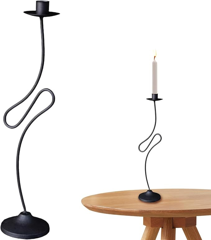 Vintage Candlestick Holders, 13 Inch Cast Iron Candelabra Candle Holder, Decorative Taper Candle ... | Amazon (US)