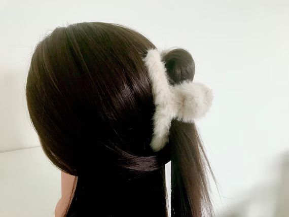 Large Hair Claw, Fall Winter Hair Claw Clip, Plush French Hair Claw, Fuzzy Hair Claw | Etsy (US)