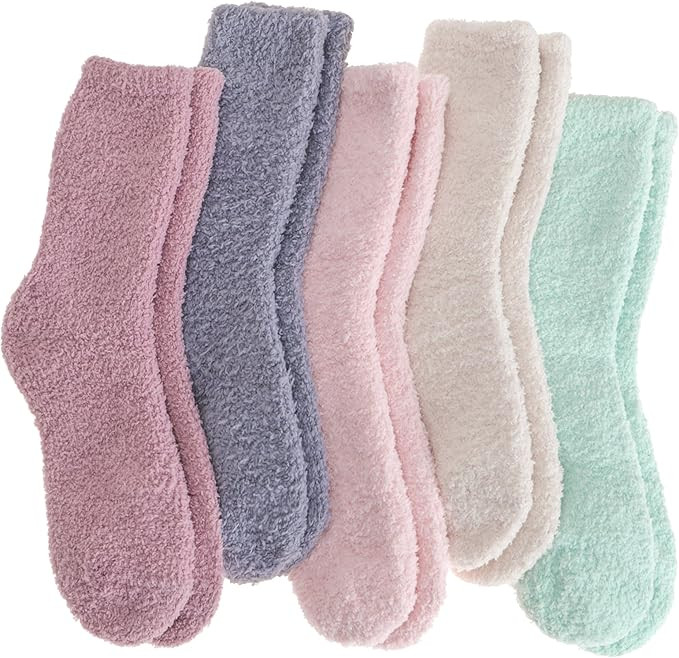 Fuzzy Socks Warm Fluffy Winter Cozy Thick Plush Slipper Sleep Comfy Crew Socks for Women & Men 5 ... | Amazon (US)