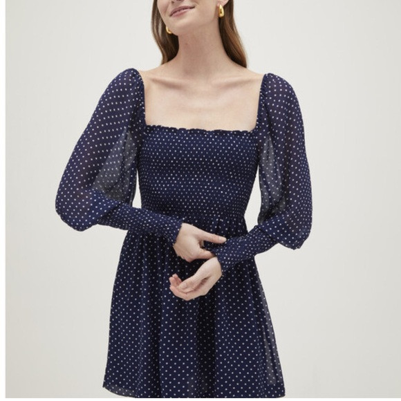 NWT Hill House Grace Mini Nap Dress in Navy Polka Dot | Poshmark