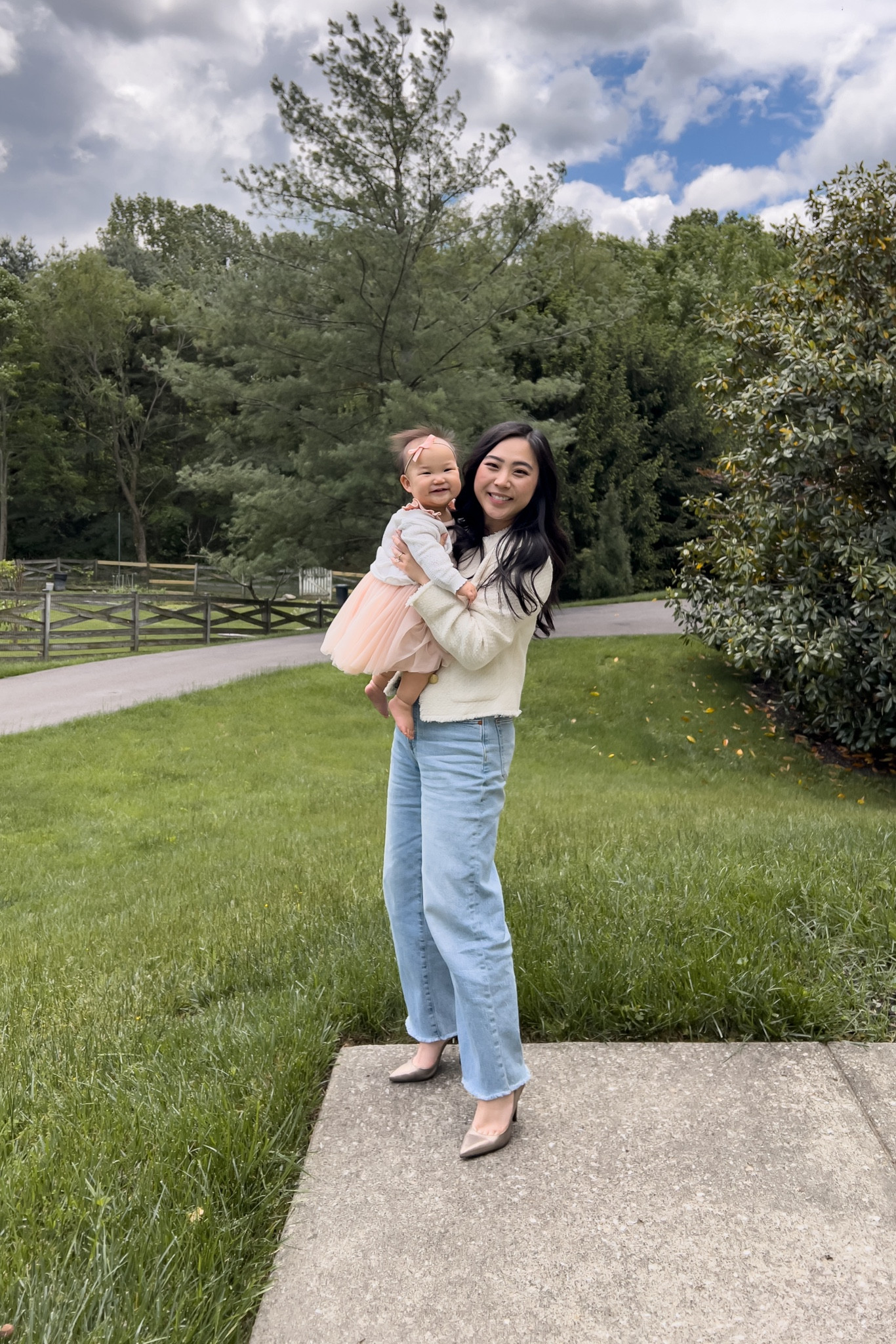 Baby girl’s dress is from Jamiekay. My jacket is TTS wearing a small. Jeans run a little big. I’m wearing a 25 but wish I sized down to a 24 because they do stretch over time.

#LTKBaby #LTKxMadewell #LTKFamily