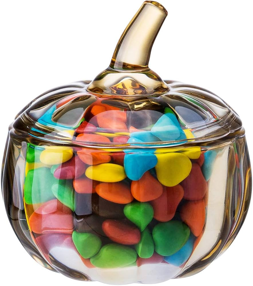 Diamond Star Tarro de calabaza de cristal con cubierta objetivo, organizador decorativo para dulc... | Amazon (US)