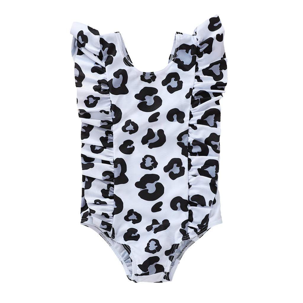 MODNTOGA Toddler Baby Girls Swimsuit Backless Ruffle One-Piece Swimwear Bathing Suit Tankini | Amazon (US)