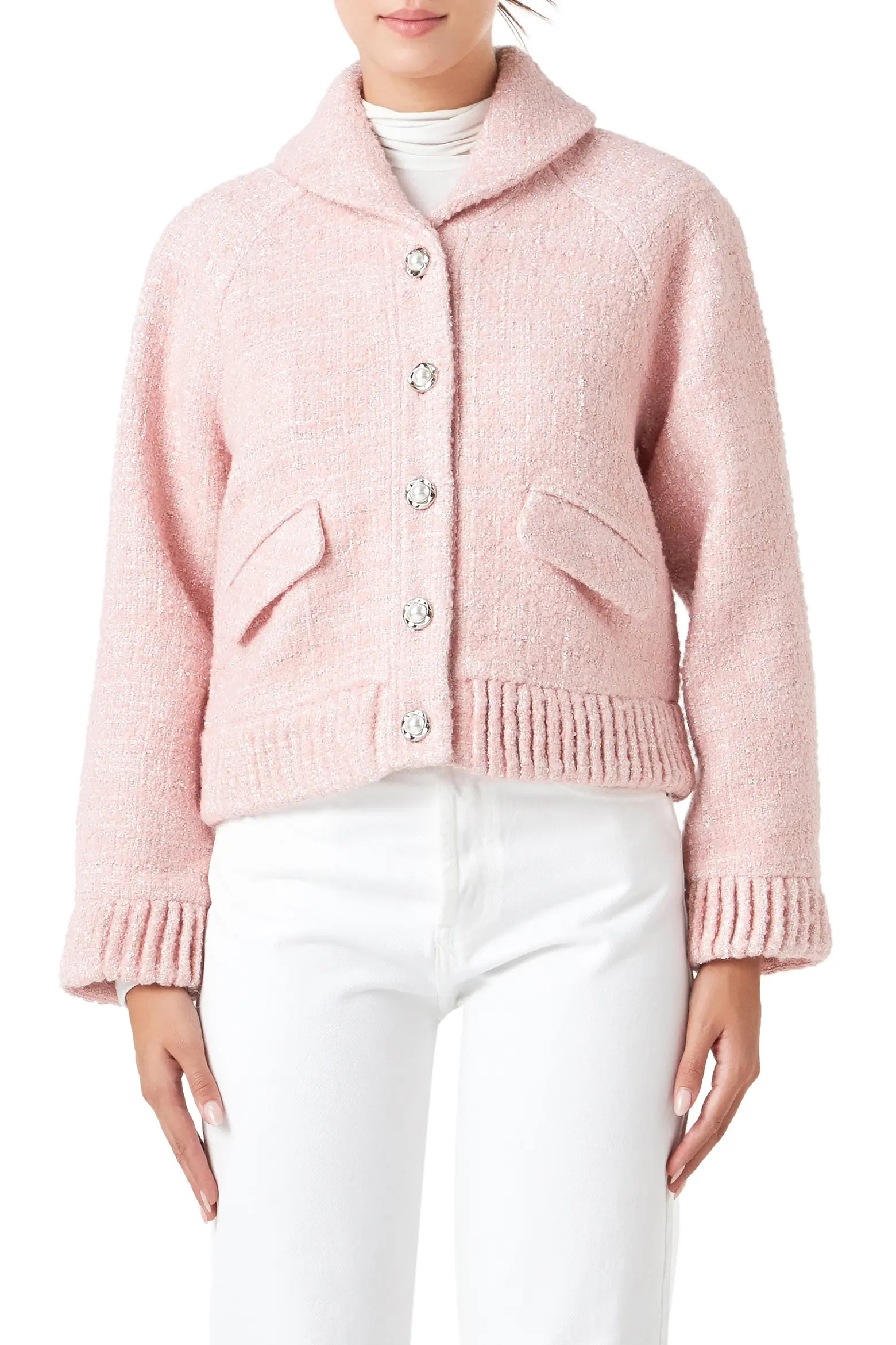 Endless Rose Metallic Tweed Jacket (Women) | Nordstrom | Nordstrom