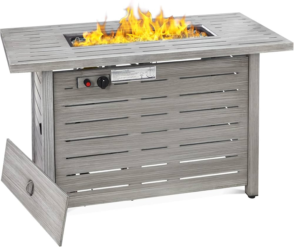 Best Choice Products Fire Pit Table 42in 50,000 BTU Rectangular Steel Propane Gas for Outdoor, Pa... | Amazon (US)