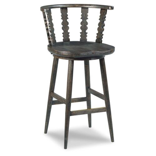 Fable Bar Stool, Worn Black | One Kings Lane