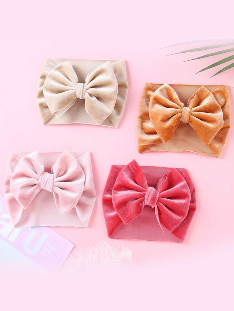 4pcs Toddler Girls Bow Decor Hair Band | SHEIN
