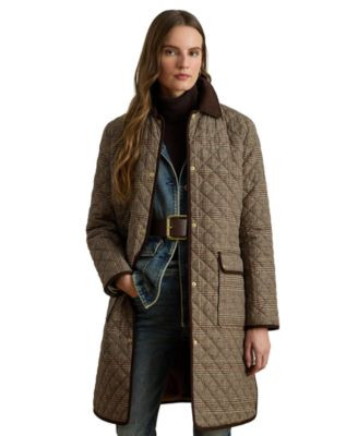 Lauren Ralph Lauren Women's Diamond-Quilted Coat - Dark Navy | Macy's