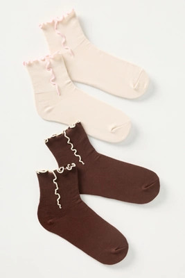 Ruffle Cuff Socks, Set of 2 | Anthropologie (US)