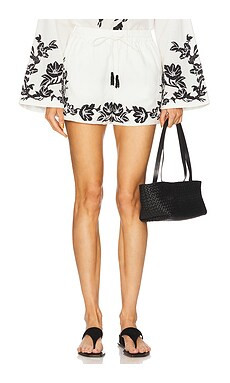 HEMANT AND NANDITA Waist Elasticated Short in Black & White from Revolve.com | Revolve Clothing (Global)