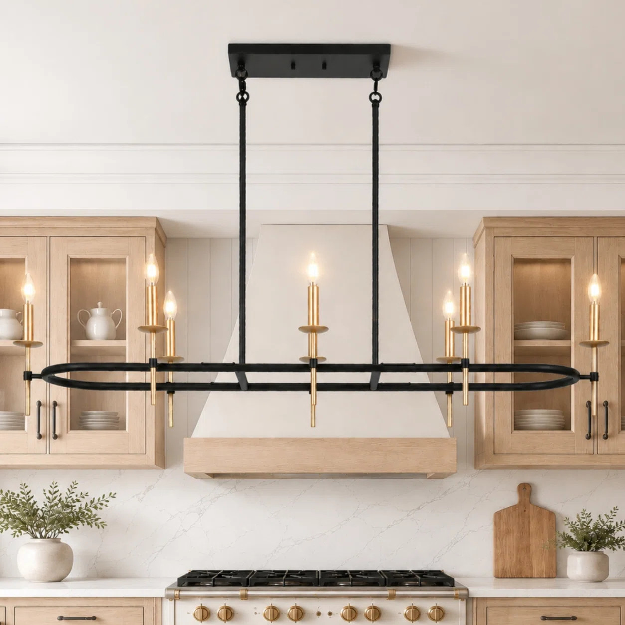 Loram 8 - Light 49.2"W Dimmable Linear Kitchen Island Pendant | Wayfair North America