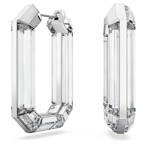 Swarovski Lucent Hoop Earrings, Statement, Octagon Shape, Clear | Amazon (US)