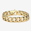 Click for more info about Chunky Heirloom Gold Curb Chain Bracelet