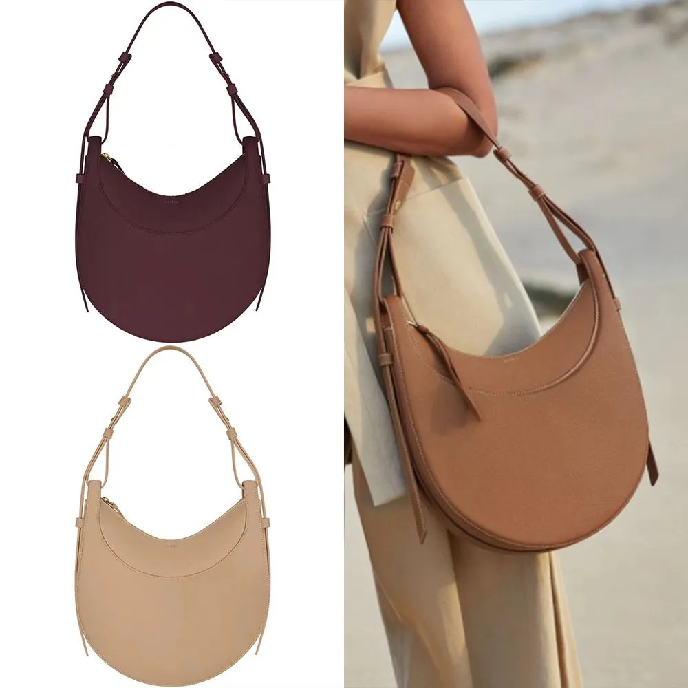 NEW Polene Numero Dix Half-Moon bag Full-Grain Textured/Smooth Calf Leather Tote Designer Zip Clo... | DHGate