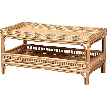 bali & pari Lombok Natural Rattan Coffee Table, 2-Tier | Amazon (US)