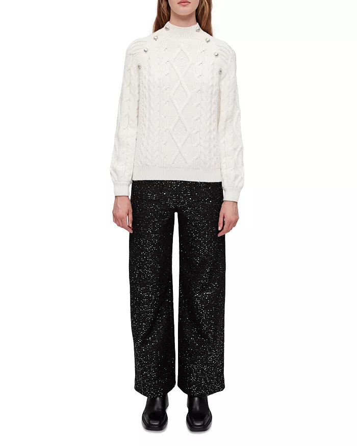 Marnita Mixed Knit Mock Neck Sweater | Bloomingdale's (US)