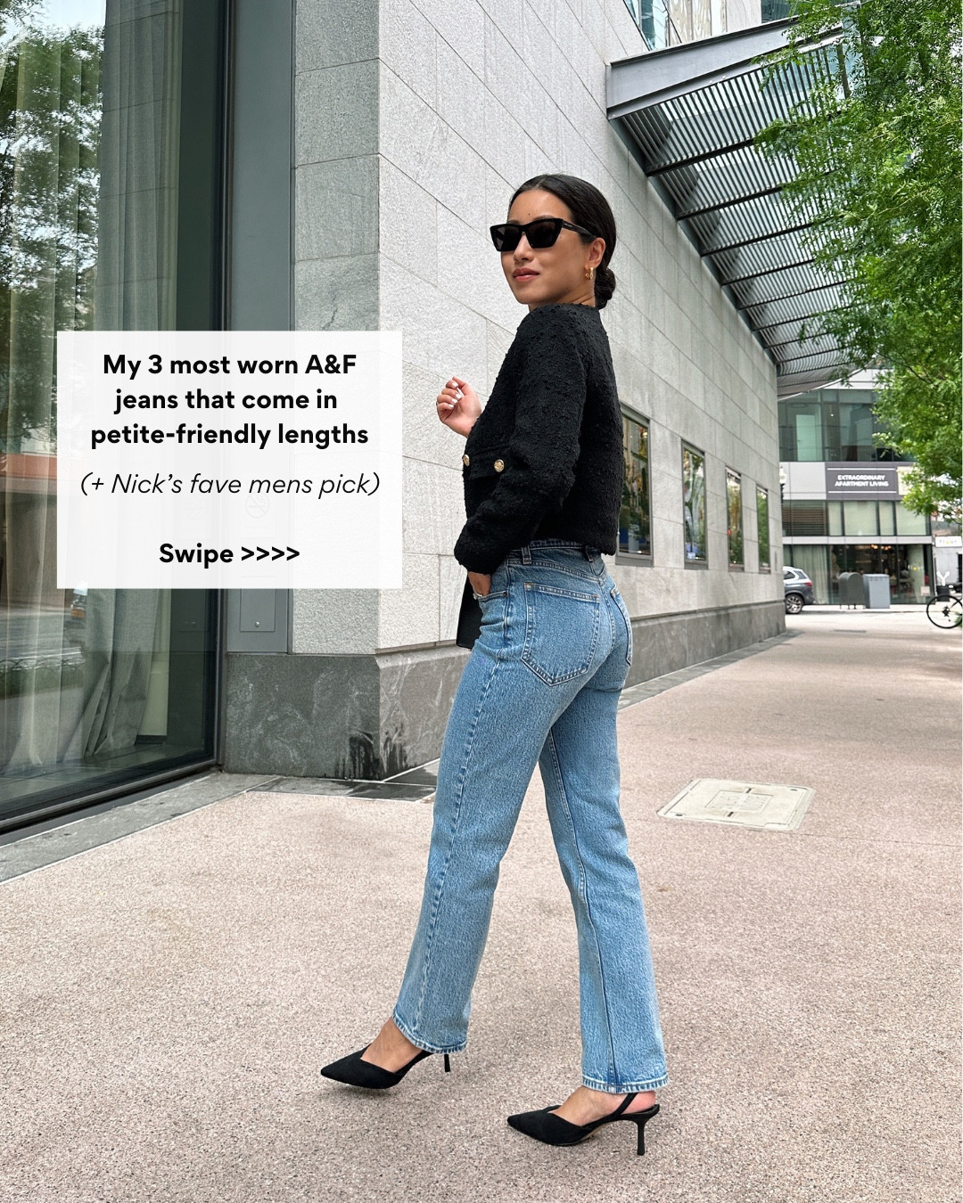 jeans sale + code AFJEAN for extra 15% off this weekend

1. High rise wide leg in 24 Short to wear with high heels (otherwise do Extra Short). slightly loose at waist, coat size XXS Petite. Also linked it in ecru white 

2. 90s mid rise straight in Extra Short if you dont want a high rise jean. worn with old AF tweed jacket

3. 90s relaxed in 24 Extra Short with cardigan XXS

4. mens jeans in the loose fit. Nick loves these! 

petite friendly denim sale, abercrombie jeans, workwear ideas  

 

#LTKPetite #LTKSaleAlert #LTKWorkwear