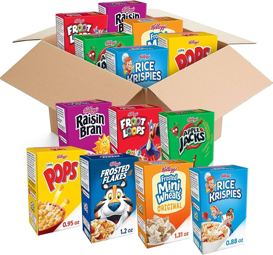 Kellogg's Cold Breakfast Cereal, Bulk Pantry Staples, Kid Snacks, Variety Pack (48 Boxes) | Amazon (US)